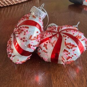 Blown glass peppermint, candy ornaments
